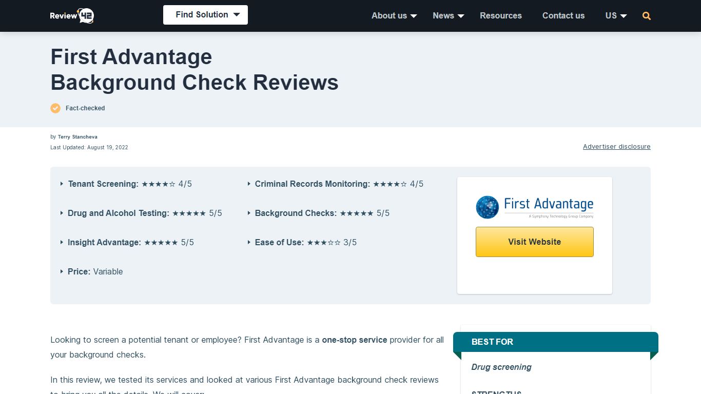 Honest First Advantage Background Check Reviews in 2022
